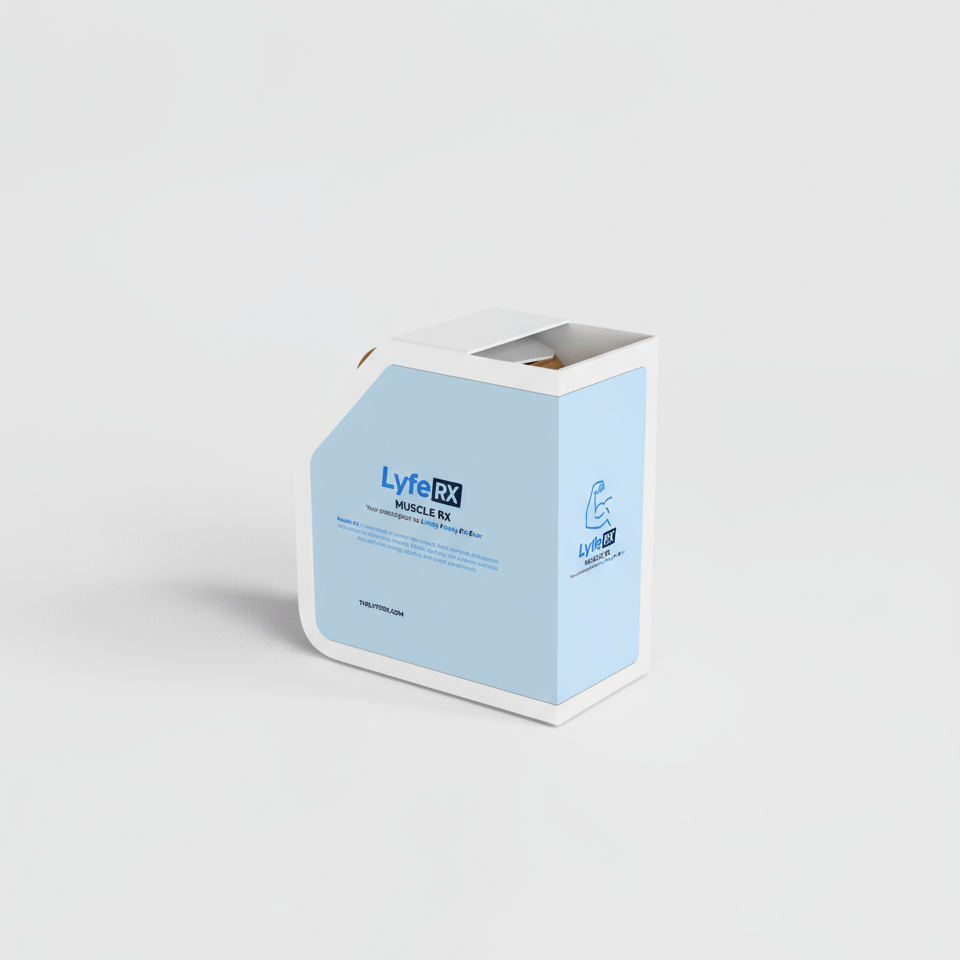 LyfeRX Muscle RX packaging on a white background