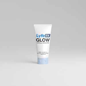 LyfeRX Glow topical skincare tube on a white background