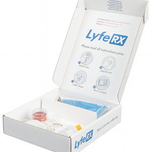 LyfeRX medical kit with instructions on a white background